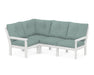 POLYWOOD Vineyard 4-Piece Sectional in White with Glacier Spa fabric