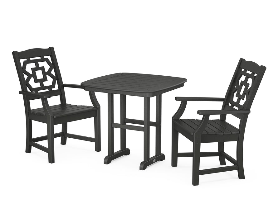 Martha Stewart by POLYWOOD Chinoiserie 3-Piece Dining Set in Black