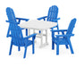 POLYWOOD Vineyard Adirondack 5-Piece Dining Set with Trestle Legs in Pacific Blue