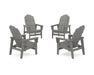 POLYWOOD® 4-Piece Vineyard Grand Upright Adirondack Chair Conversation Set in Slate Grey