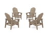 POLYWOOD® 4-Piece Vineyard Grand Upright Adirondack Chair Conversation Set in Vintage Sahara
