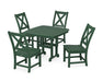 POLYWOOD Braxton Side Chair 5-Piece Dining Set in Green