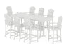 POLYWOOD® Palm Coast 9-Piece Bar Set with Trestle Legs in White