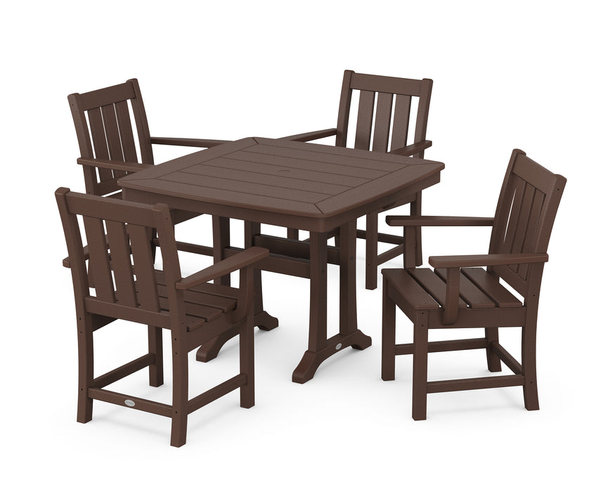POLYWOOD® Oxford 5-Piece Dining Set with Trestle Legs in Black