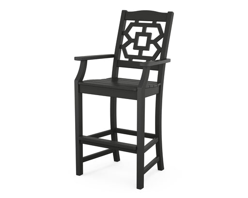 Martha Stewart by POLYWOOD Chinoiserie Bar Arm Chair in Black