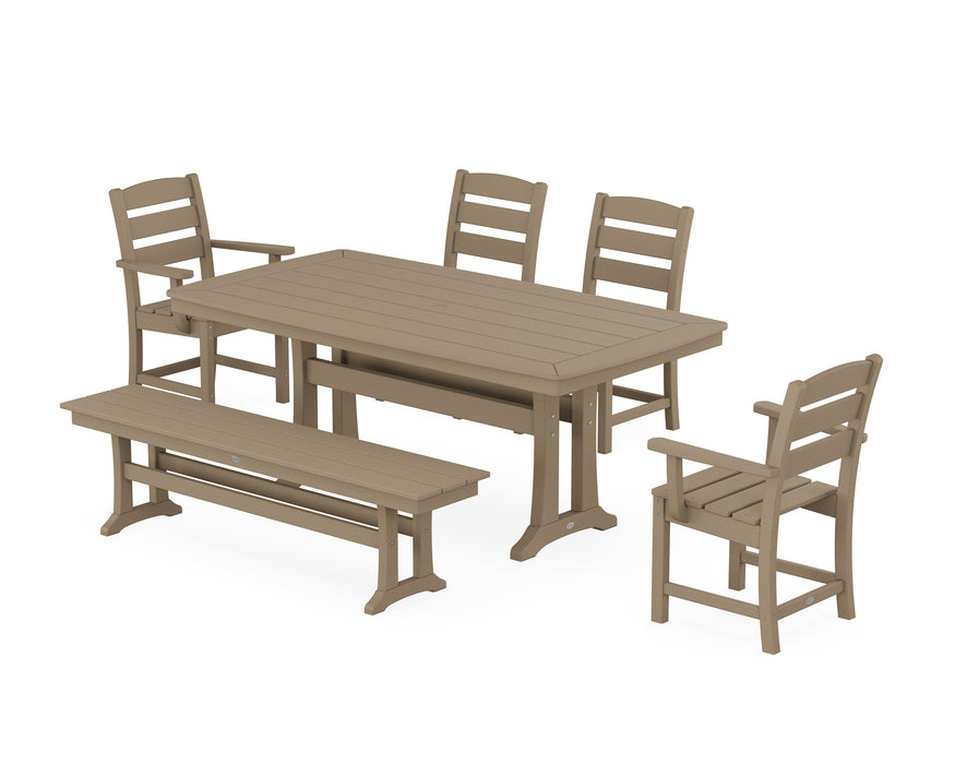 POLYWOOD Lakeside 6-Piece Dining Set with Trestle Legs in Vintage Sahara
