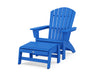 POLYWOOD® Nautical Grand Adirondack Chair with Ottoman in Pacific Blue