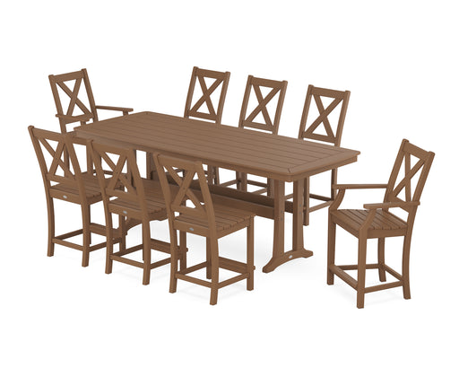 POLYWOOD® Braxton 9-Piece Counter Set with Trestle Legs in Black