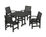 POLYWOOD Signature 5-Piece Dining Set with Trestle Legs in Black