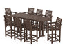 POLYWOOD® Captain 9-Piece Bar Set with Trestle Legs in Sand