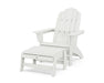 POLYWOOD® Vineyard Grand Adirondack Chair with Ottoman in Vintage White