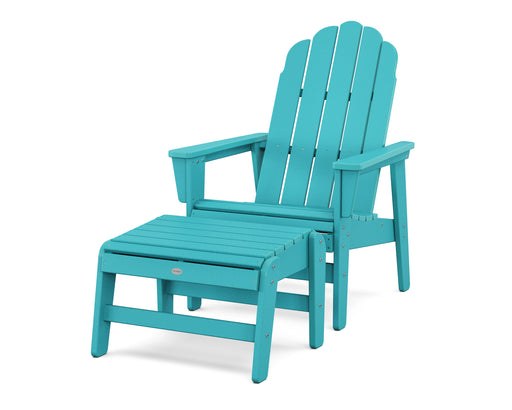 POLYWOOD® Vineyard Grand Upright Adirondack Chair with Ottoman in Black