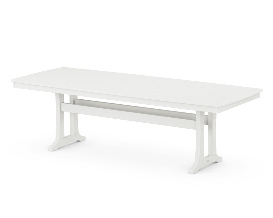 POLYWOOD Nautical Trestle 39" x 97" Dining Table in Vintage White