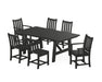 POLYWOOD Traditional Garden 7-Piece Rustic Farmhouse Dining Set in Black