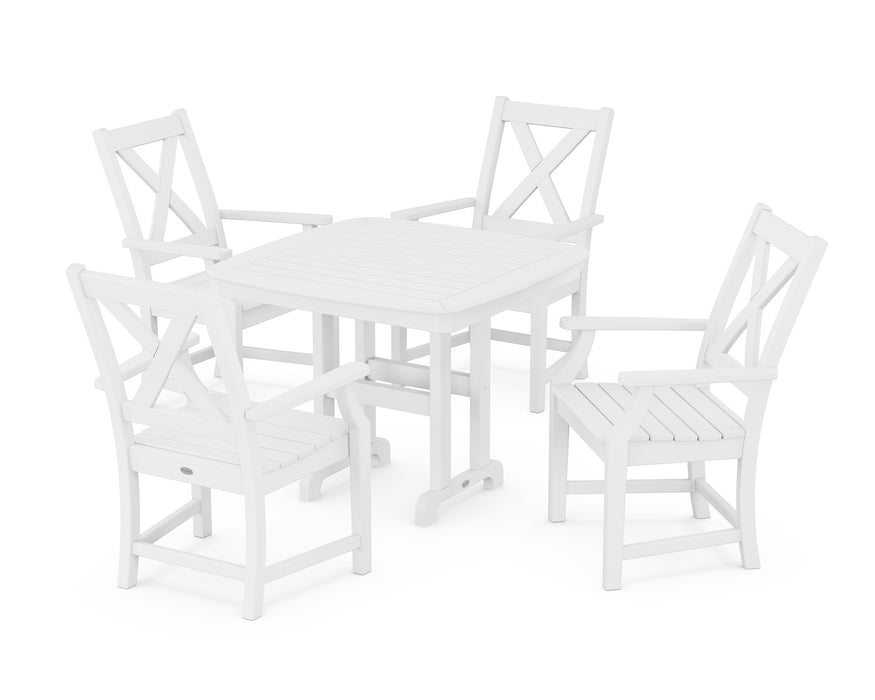 POLYWOOD Braxton 5-Piece Dining Set in White