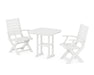 POLYWOOD Signature Folding Chair 3-Piece Dining Set in White