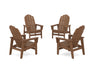 POLYWOOD® 4-Piece Vineyard Grand Upright Adirondack Chair Conversation Set in Teak