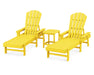 POLYWOOD South Beach Chaise 3-Piece Set in Lemon