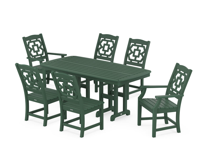 Martha Stewart by POLYWOOD Chinoiserie 7-Piece Dining Set in Green
