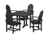 POLYWOOD Classic Adirondack 5-Piece Farmhouse Dining Set With Trestle Legs in Black