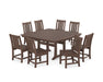 POLYWOOD® Oxford Side Chair 9-Piece Square Dining Set with Trestle Legs in Sand