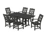 Martha Stewart by POLYWOOD Chinoiserie Arm Chair 7-Piece Farmhouse Dining Set in Black