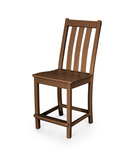 POLYWOOD Vineyard Counter Side Chair in Teak