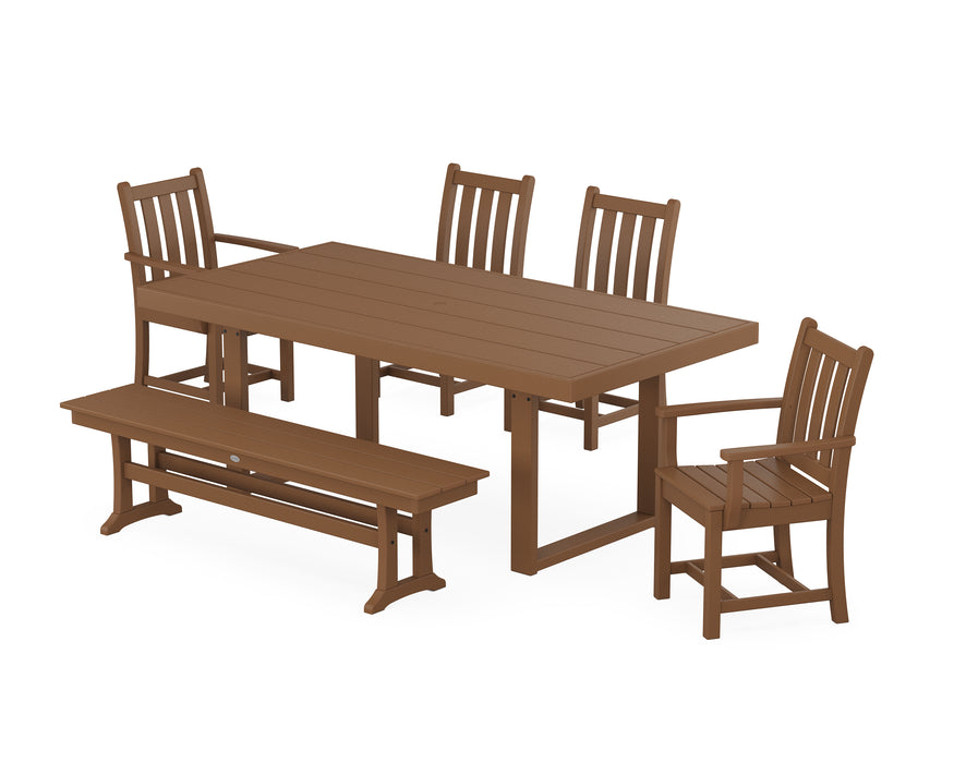 POLYWOOD Traditional Garden 6-Piece Dining Set in Teak