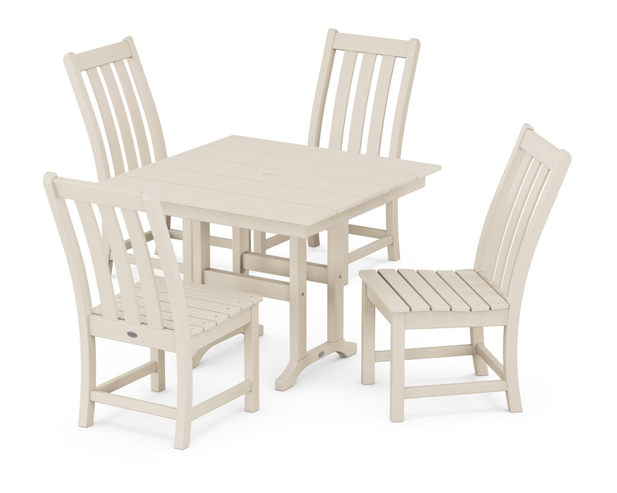 POLYWOOD Vineyard Side Chair 5-Piece Farmhouse Dining Set in Sand