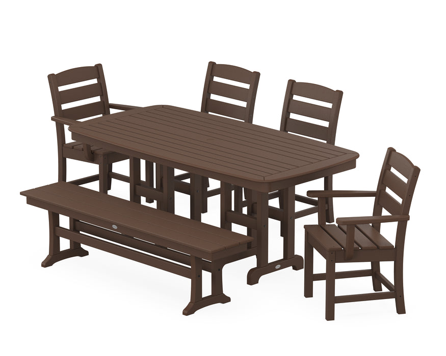 POLYWOOD® Lakeside 6-Piece Dining Set with Bench in Sand
