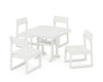 POLYWOOD EDGE Side Chair 5-Piece Dining Set with Trestle Legs in Vintage White