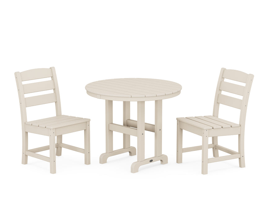POLYWOOD® Lakeside Side Chair 3-Piece Round Dining Set in Sand
