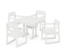 POLYWOOD EDGE 5-Piece Farmhouse Dining Set With Trestle Legs in White