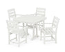 POLYWOOD Lakeside 5-Piece Dining Set with Trestle Legs in Vintage White