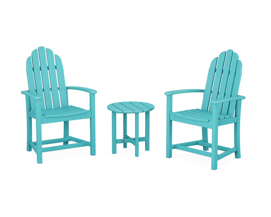 POLYWOOD® Classic 3-Piece Upright Adirondack Chair Set in Aruba