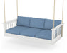 POLYWOOD Vineyard Daybed Swing in White with Sky Blue fabric