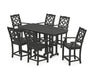 Martha Stewart by POLYWOOD Chinoiserie Arm Chair 7-Piece Counter Set in Black