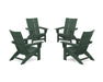 POLYWOOD® 4-Piece Modern Grand Adirondack Chair Conversation Set in Lemon