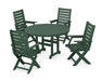 POLYWOOD Captain 5-Piece Round Dining Set in Green