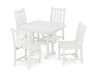 POLYWOOD Traditional Garden Side Chair 5-Piece Dining Set in White