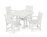 POLYWOOD® Oxford 5-Piece Farmhouse Dining Set with Trestle Legs in White