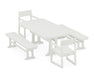 POLYWOOD EDGE 5-Piece Dining Set with Trestle Legs in Vintage White