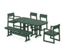 POLYWOOD EDGE 6-Piece Dining Set with Bench in Green