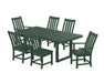 POLYWOOD Vineyard 7-Piece Dining Set with Trestle Legs in Green