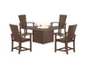 POLYWOOD® Quattro 4-Piece Upright Adirondack Conversation Set with Fire Pit Table in Sand
