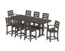POLYWOOD® Lakeside 9-Piece Counter Set with Trestle Legs in Vintage Coffee