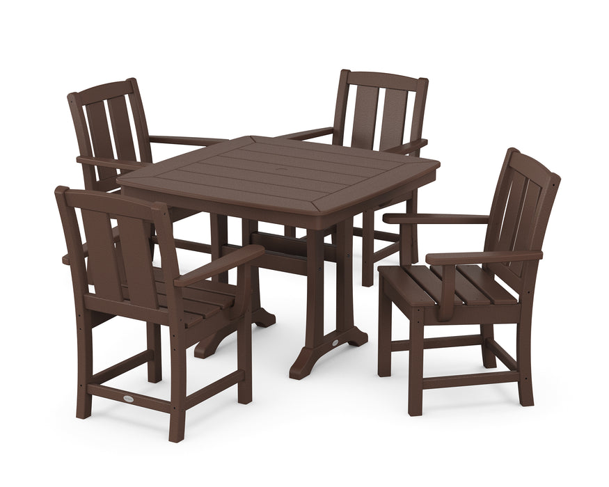POLYWOOD® Mission 5-Piece Dining Set with Trestle Legs in Black
