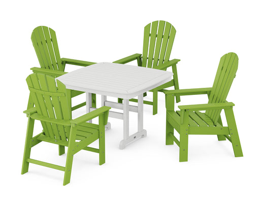 POLYWOOD South Beach 5-Piece Dining Set with Trestle Legs in Lime