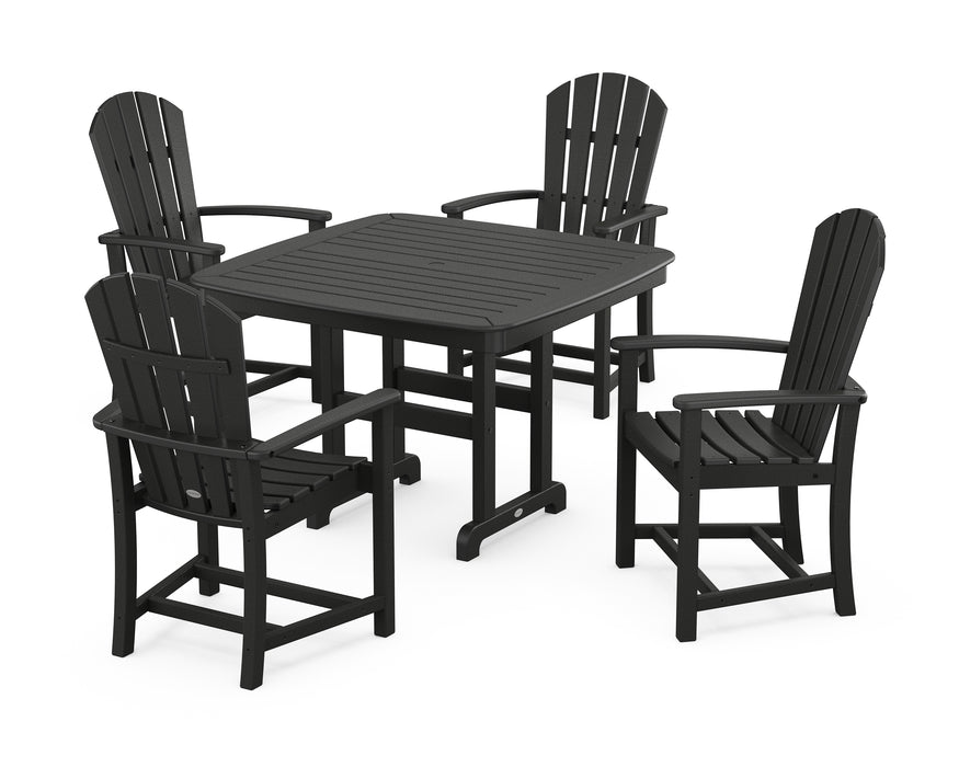 POLYWOOD Palm Coast 5-Piece Dining Set with Trestle Legs in Black