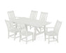 POLYWOOD Vineyard 7-Piece Rustic Farmhouse Dining Set With Trestle Legs in Vintage White